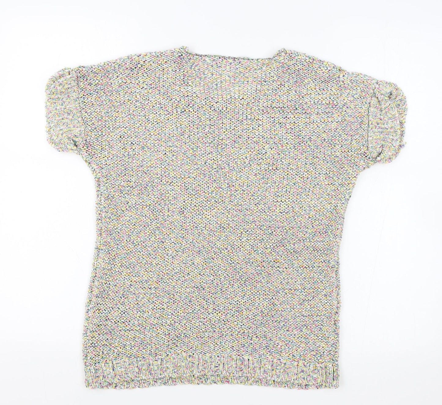 Marks and Spencer Womens Multicoloured Round Neck Cotton Pullover Jumper Size 12