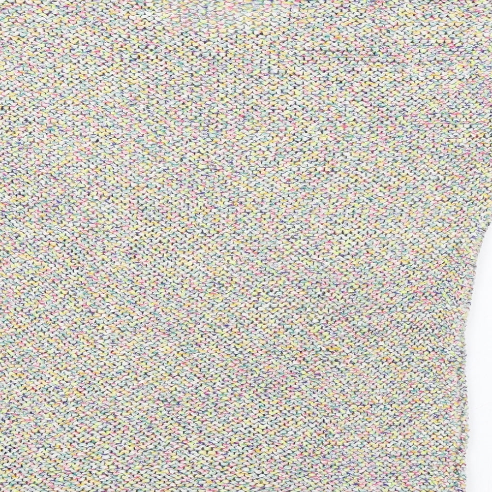 Marks and Spencer Womens Multicoloured Round Neck Cotton Pullover Jumper Size 12