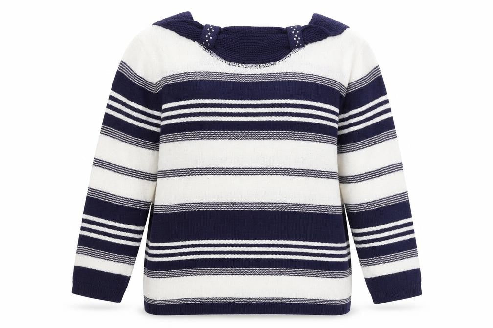 Gerard Womens White Boat Neck Striped Acrylic Pullover Jumper Size XL