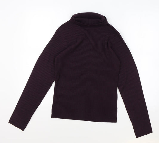 Originals Womens Purple Roll Neck Acrylic Pullover Jumper Size 14