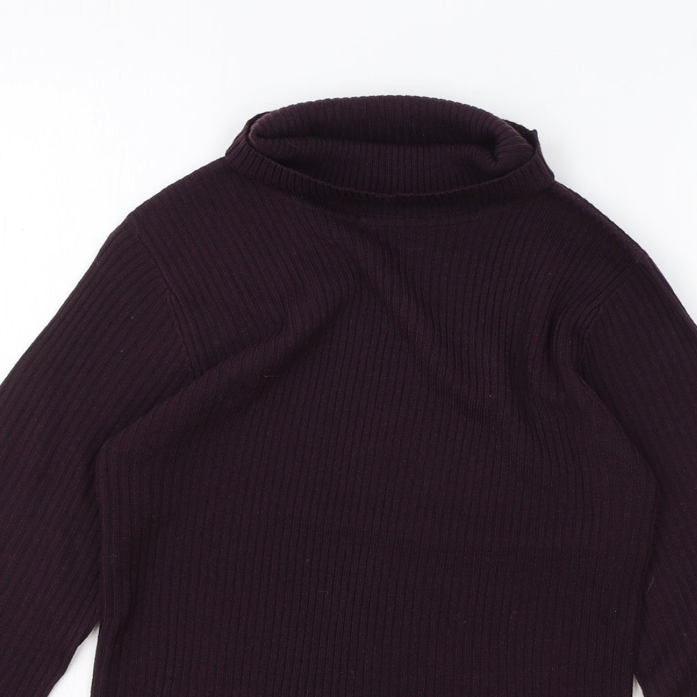 Originals Womens Purple Roll Neck Acrylic Pullover Jumper Size 14