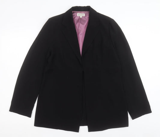 Etam Womens Black Jacket Blazer Size 14 Hook & Eye