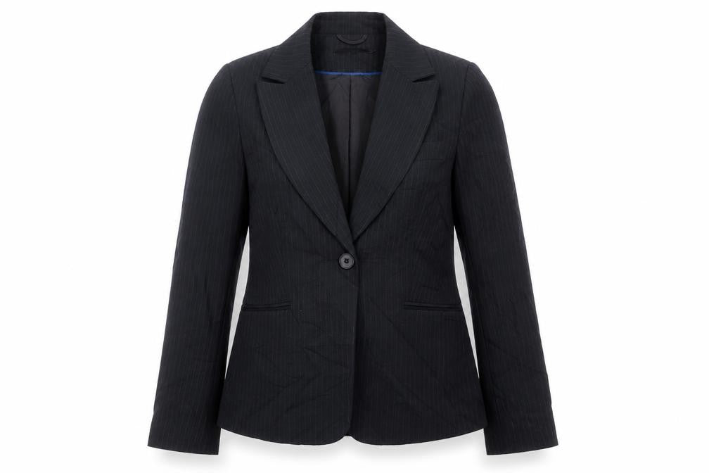 Atmosphere Womens Black Striped Jacket Blazer Size 12 Button