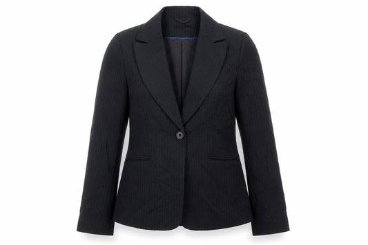 Atmosphere Womens Black Striped Jacket Blazer Size 12 Button