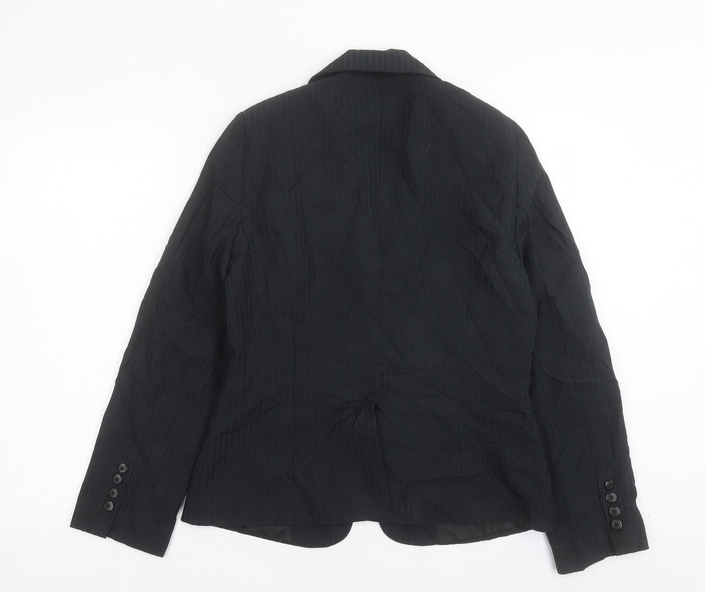 Atmosphere Womens Black Striped Jacket Blazer Size 12 Button