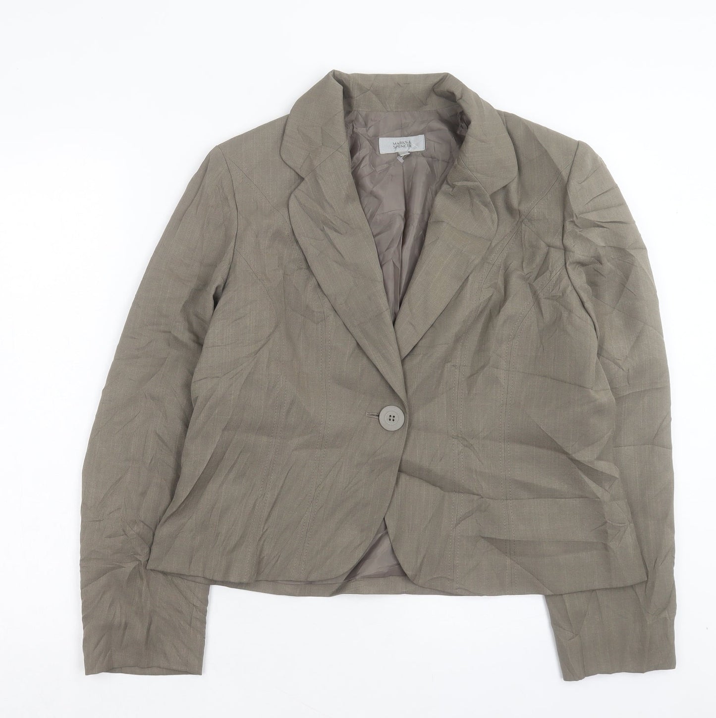 Marks and Spencer Womens Grey Jacket Blazer Size 18 Button