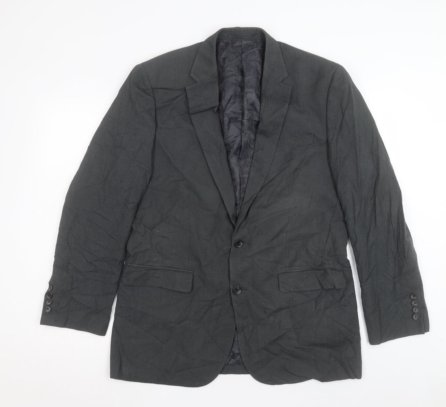 Greenwood Mens Grey Polyester Jacket Suit Jacket Size 40