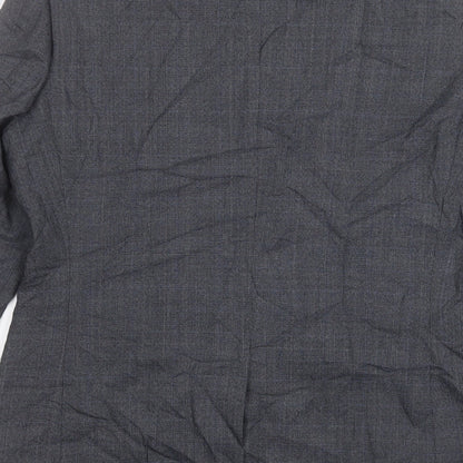 George Mens Grey Plaid Polyester Jacket Suit Jacket Size 40