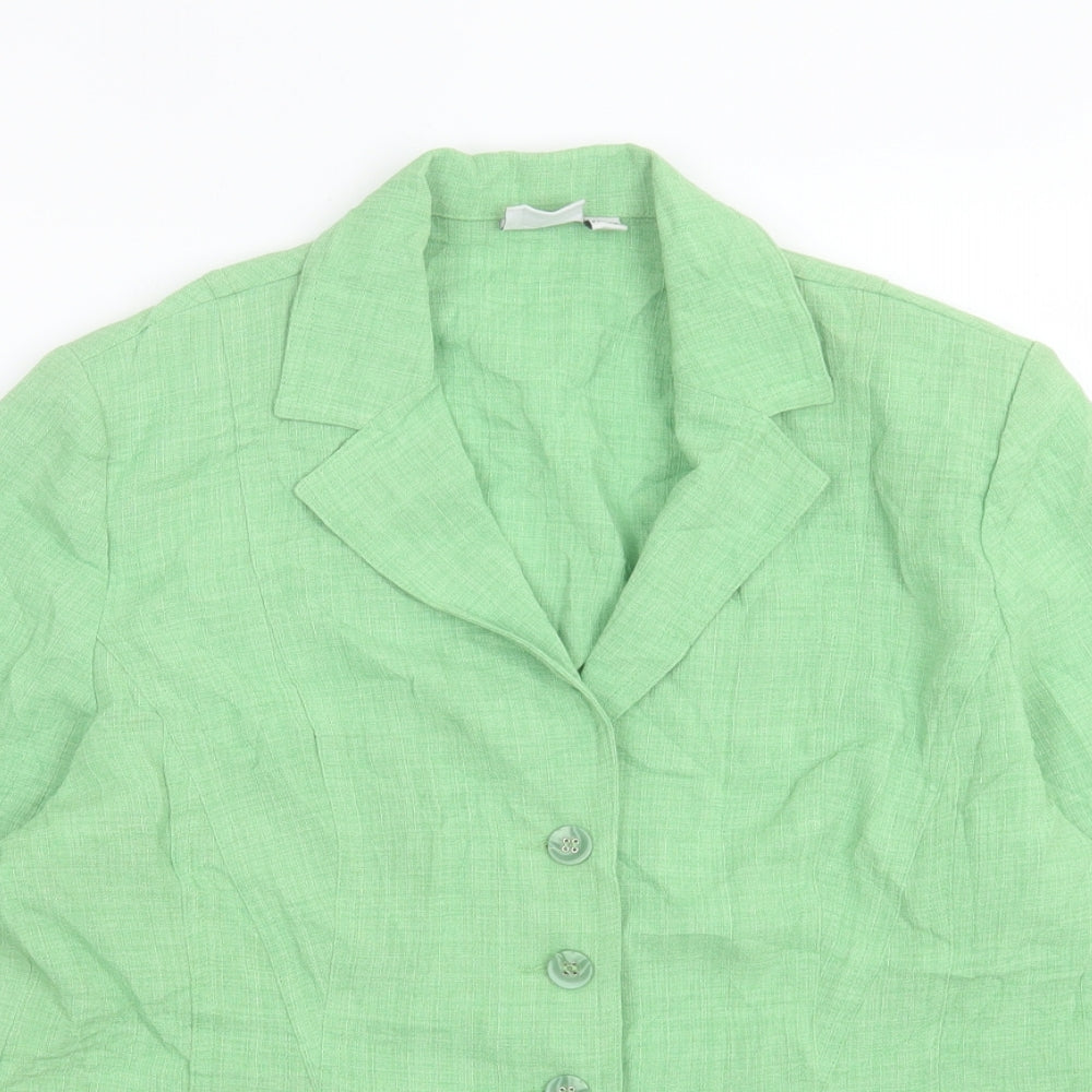 Oscar B. Womens Green Jacket Blazer Size 10 Button