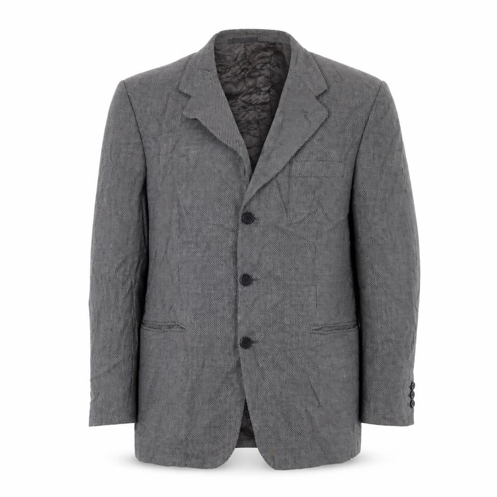 Copperstone Mens Grey Plaid Polyester Jacket Suit Jacket Size 40