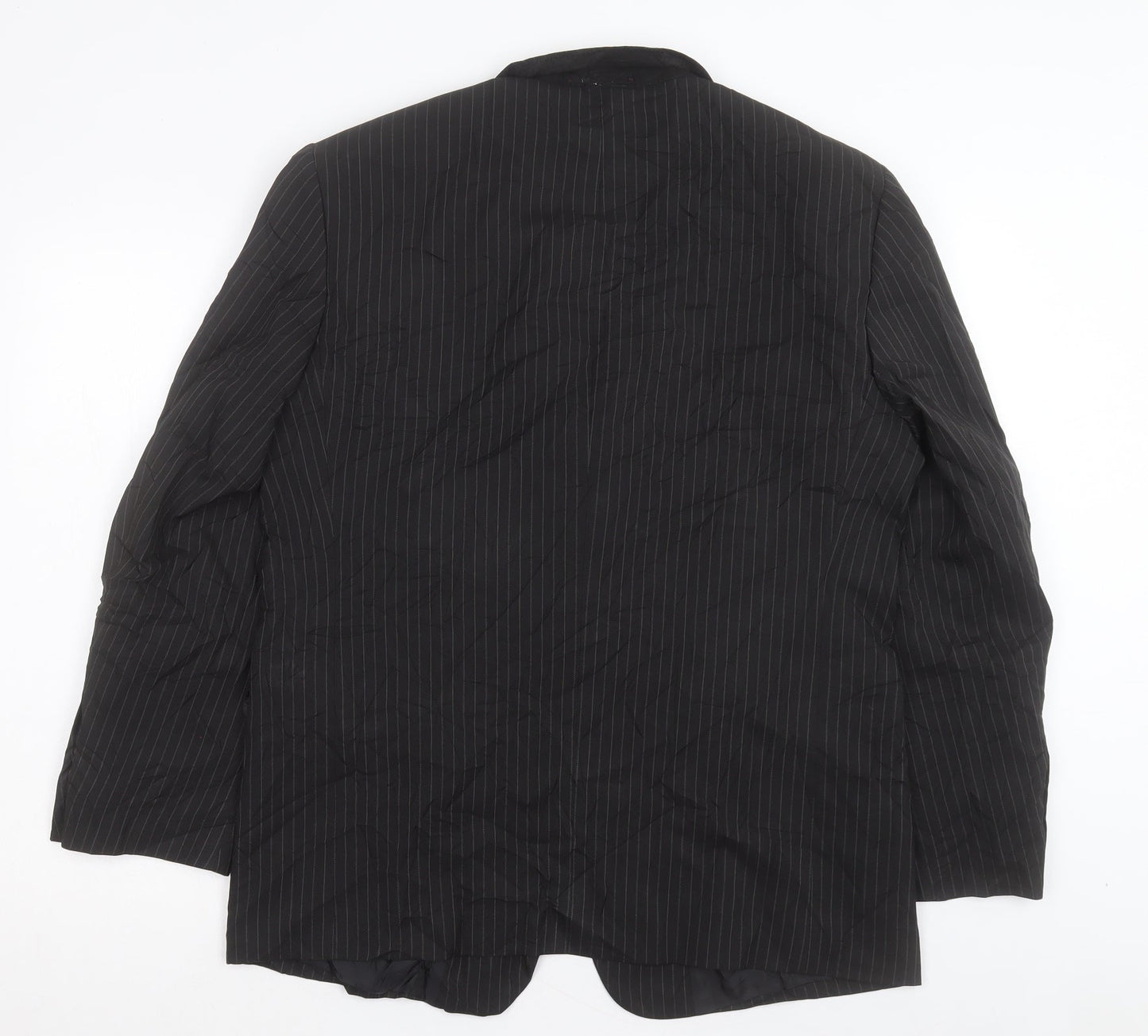 Matalan Mens Black Striped Polyacrylate Fibre Jacket Suit Jacket Size 42