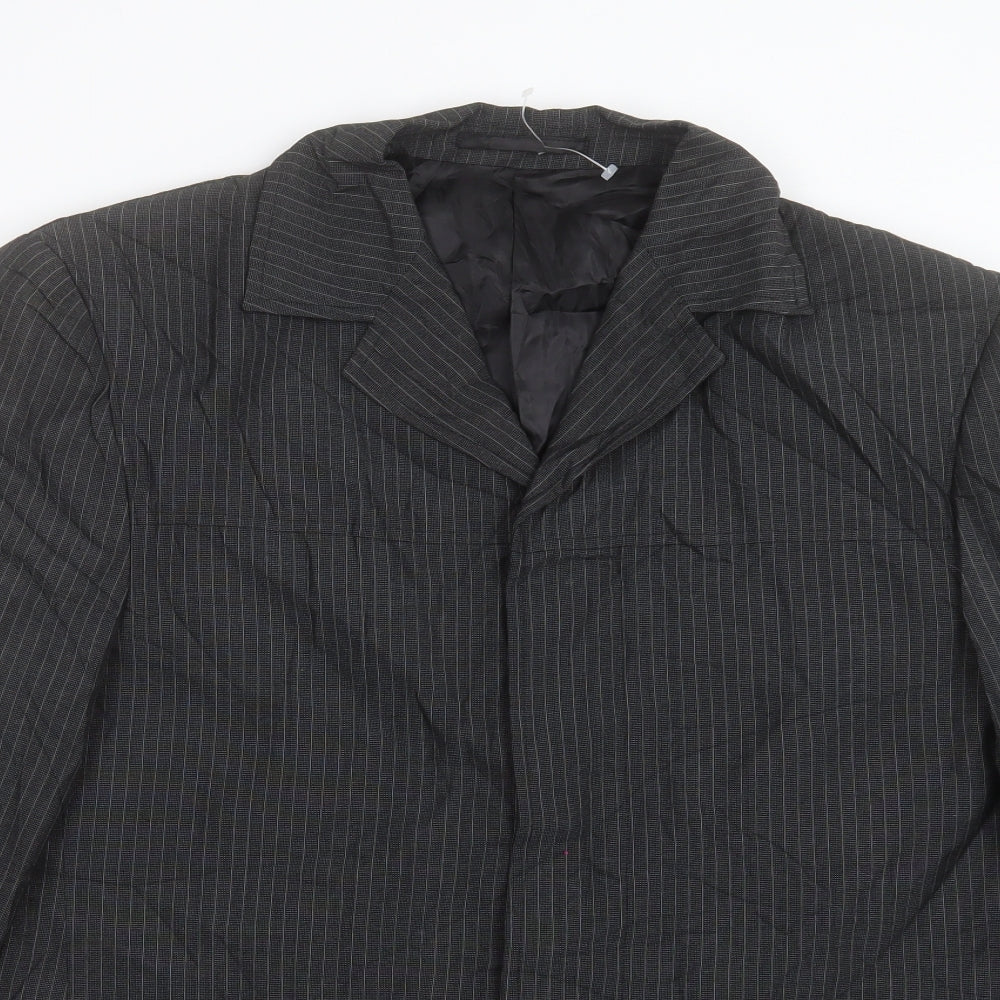 Kit Mens Grey Striped Jacket Blazer Size 40 Button
