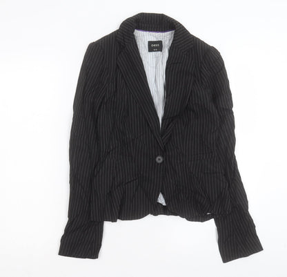 Oasis Womens Black Striped Jacket Blazer Size 10 Button