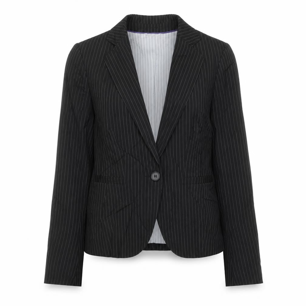 Oasis Womens Black Striped Jacket Blazer Size 10 Button