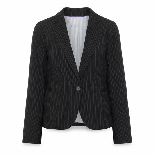 Oasis Womens Black Striped Jacket Blazer Size 10 Button