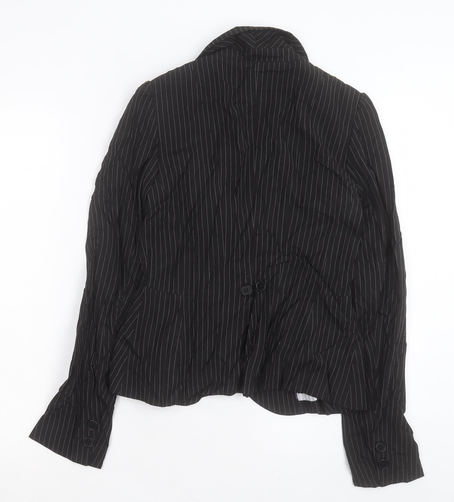 Oasis Womens Black Striped Jacket Blazer Size 10 Button