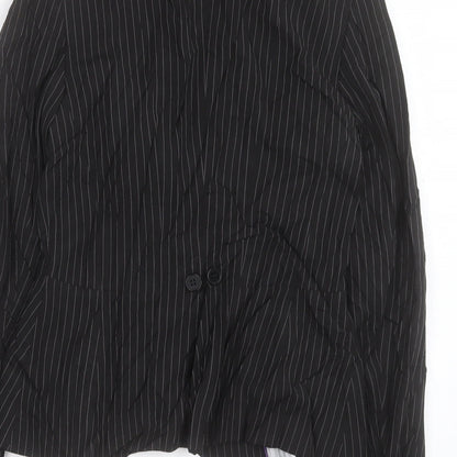 Oasis Womens Black Striped Jacket Blazer Size 10 Button