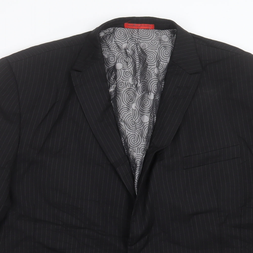 Skopes Mens Blue Striped Polyester Jacket Suit Jacket Size 44
