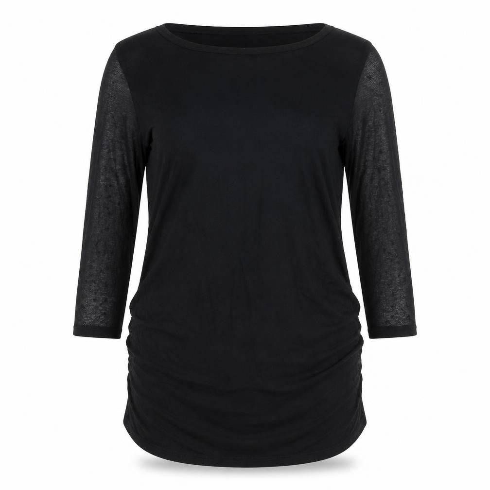 Red Herring Womens Black Viscose Basic T-Shirt Size 10 Boat Neck