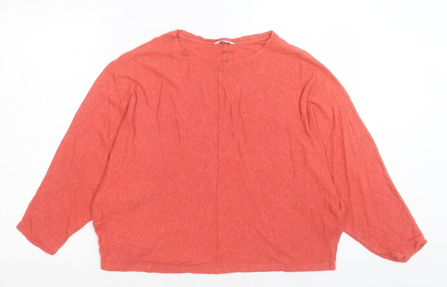 M&Co Womens Pink Viscose Basic T-Shirt Size 12 Crew Neck