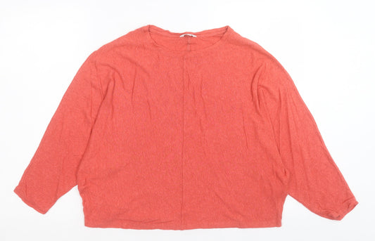 M&Co Womens Pink Viscose Basic T-Shirt Size 12 Crew Neck