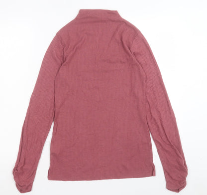 River Island Womens Pink High Neck Polyester Pullover Jumper Size 10