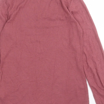 River Island Womens Pink High Neck Polyester Pullover Jumper Size 10
