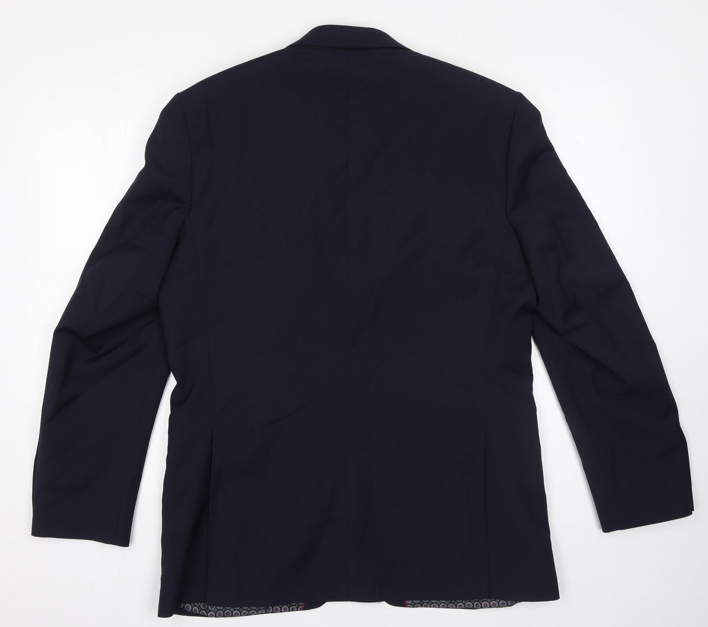 Preworn Mens Blue Polyester Jacket Suit Jacket Size 42