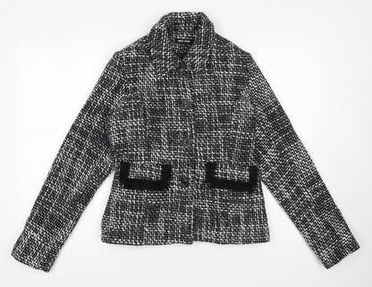 Miss Posh Womens Black Jacket Blazer Size 10 Button