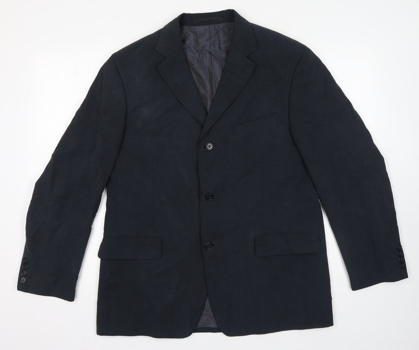 Marks and Spencer Mens Blue Lyocell Jacket Suit Jacket Size 42 - Navy