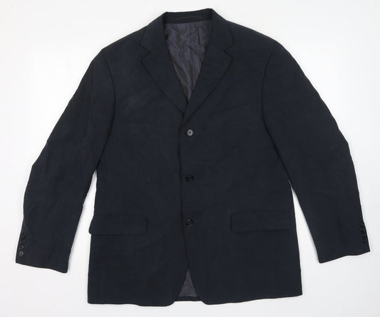 Marks and Spencer Mens Blue Lyocell Jacket Suit Jacket Size 42 - Navy