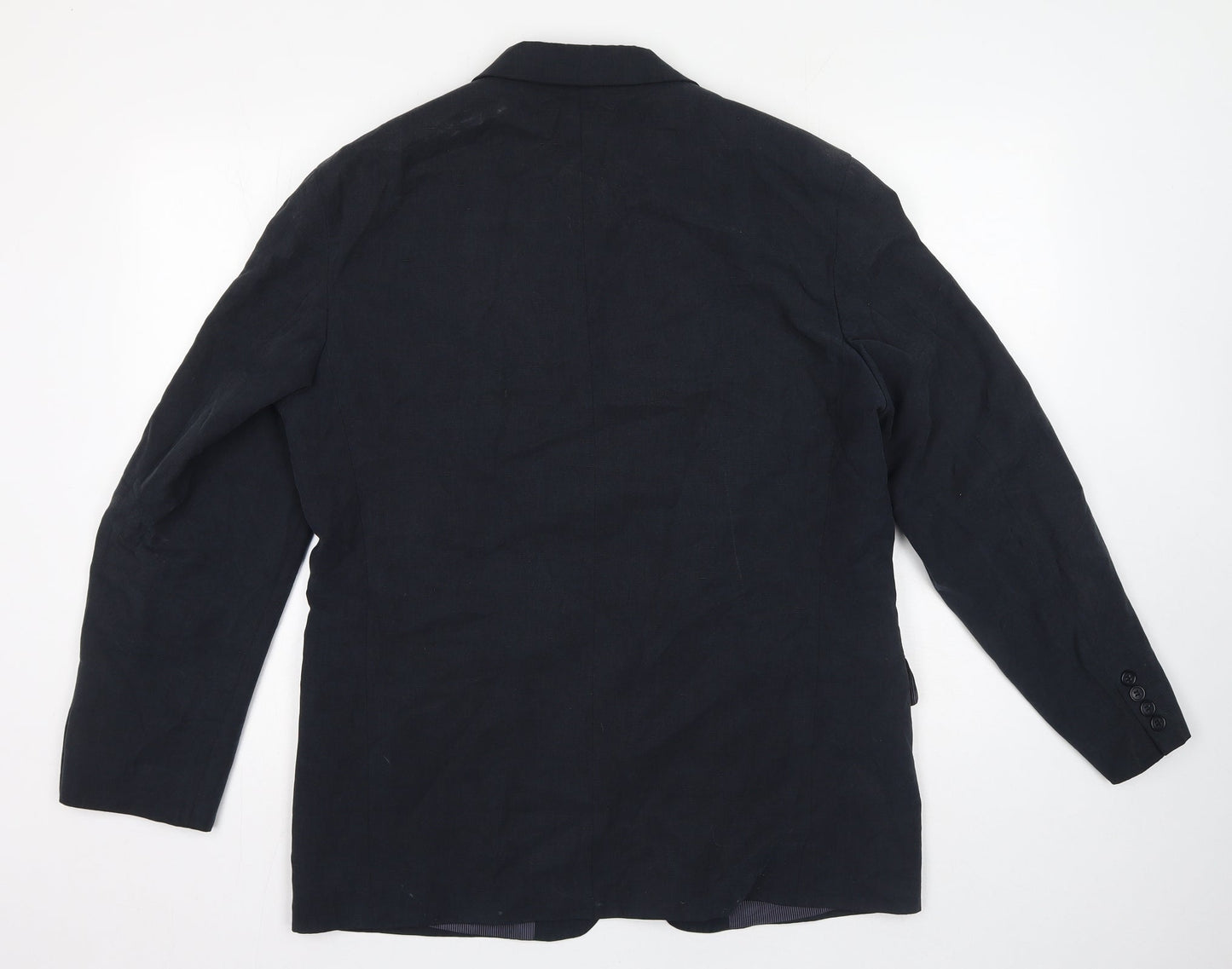 Marks and Spencer Mens Blue Lyocell Jacket Suit Jacket Size 42 - Navy