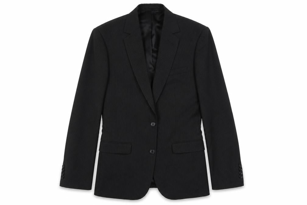 F&F Womens Black Polyester Jacket Suit Jacket Size 38 - Pinstripe