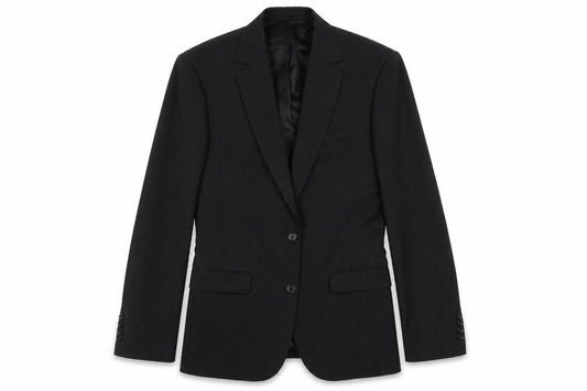 F&F Womens Black Polyester Jacket Suit Jacket Size 38 - Pinstripe