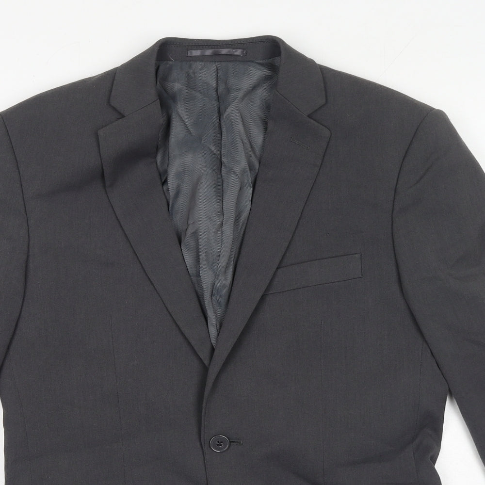 Taylor & Reece Womens Grey Polyester Jacket Suit Jacket Size 36