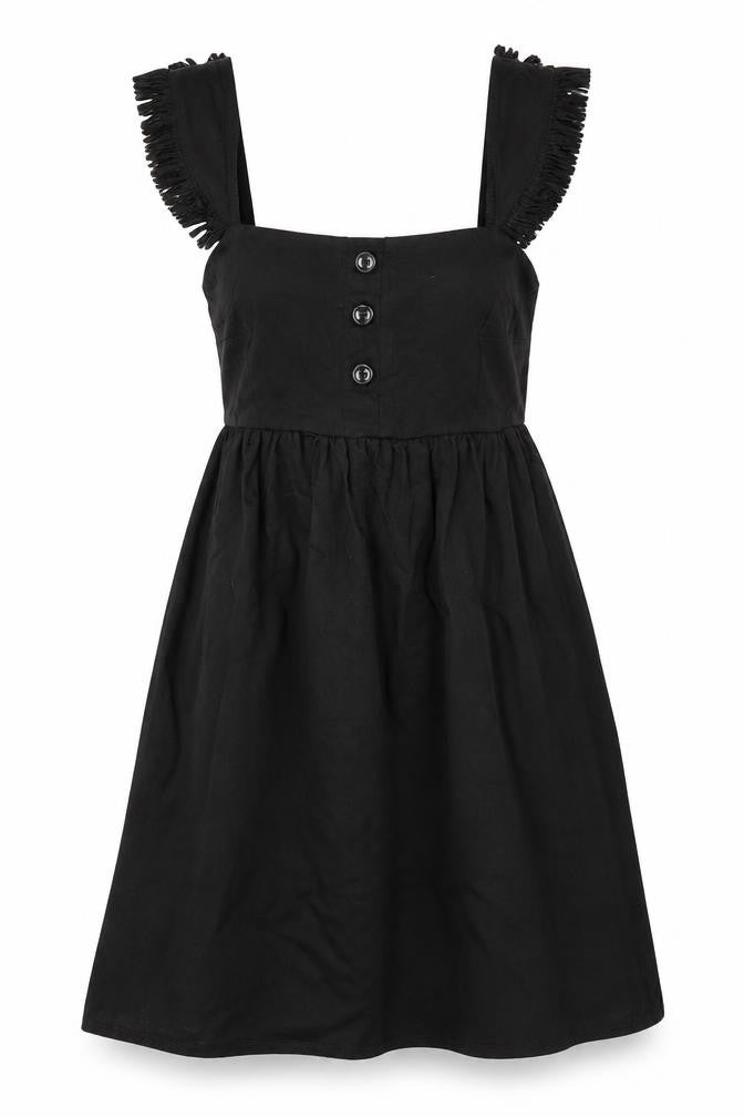 ASOS Womens Black Polyester Fit & Flare Size 8 Square Neck Pullover