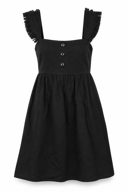 ASOS Womens Black Polyester Fit & Flare Size 8 Square Neck Pullover
