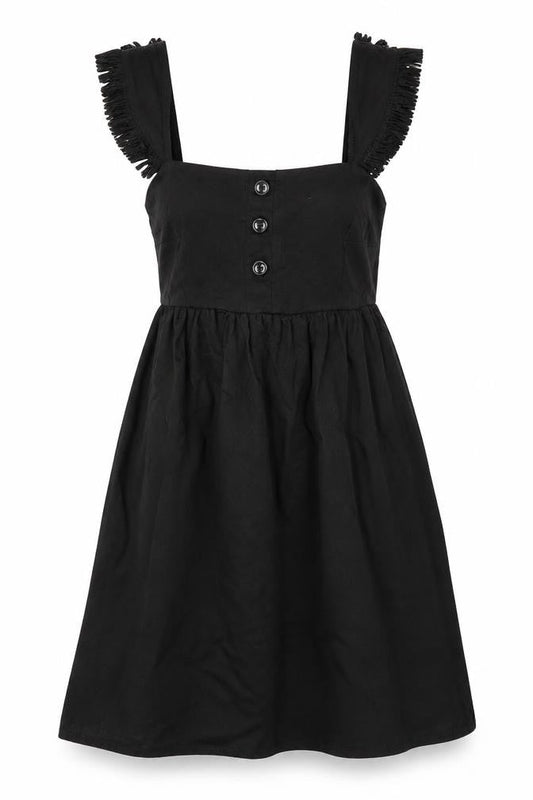ASOS Womens Black Polyester Fit & Flare Size 8 Square Neck Pullover
