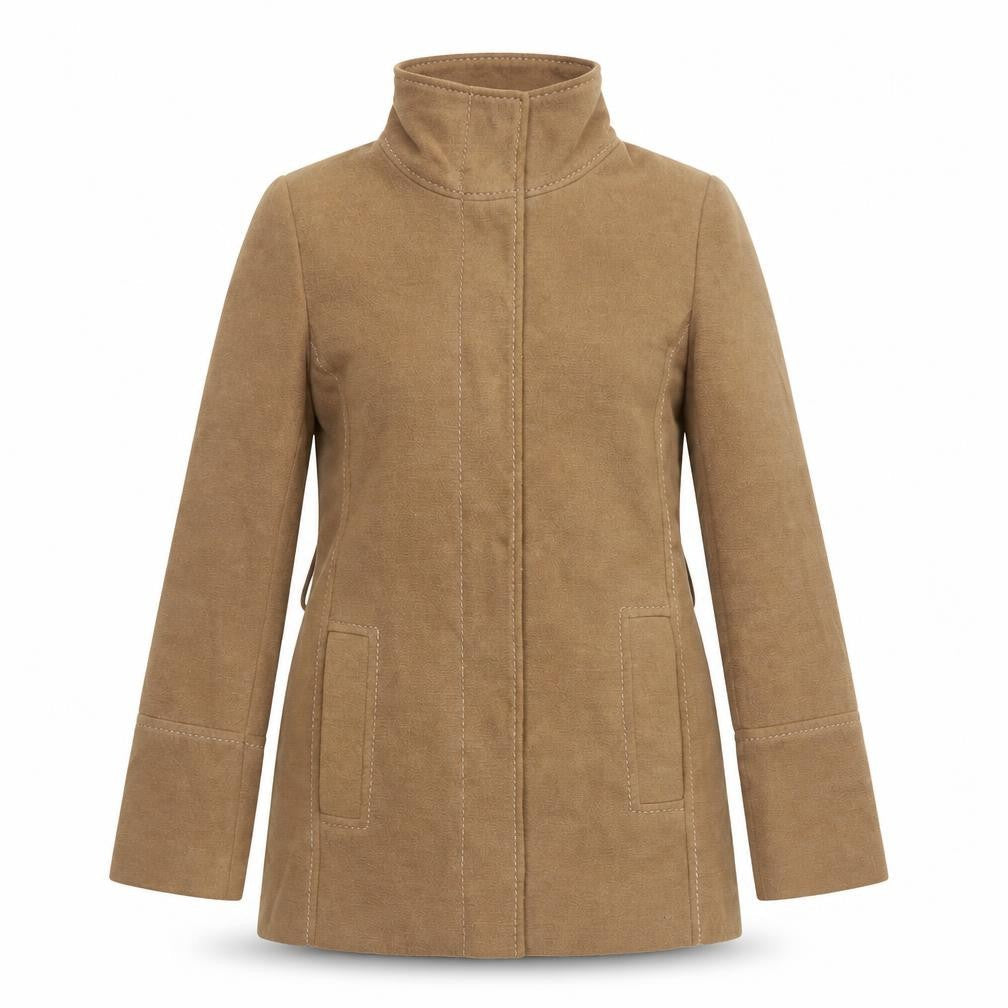 H&M Womens Brown Pea Coat Coat Size 8 Snap
