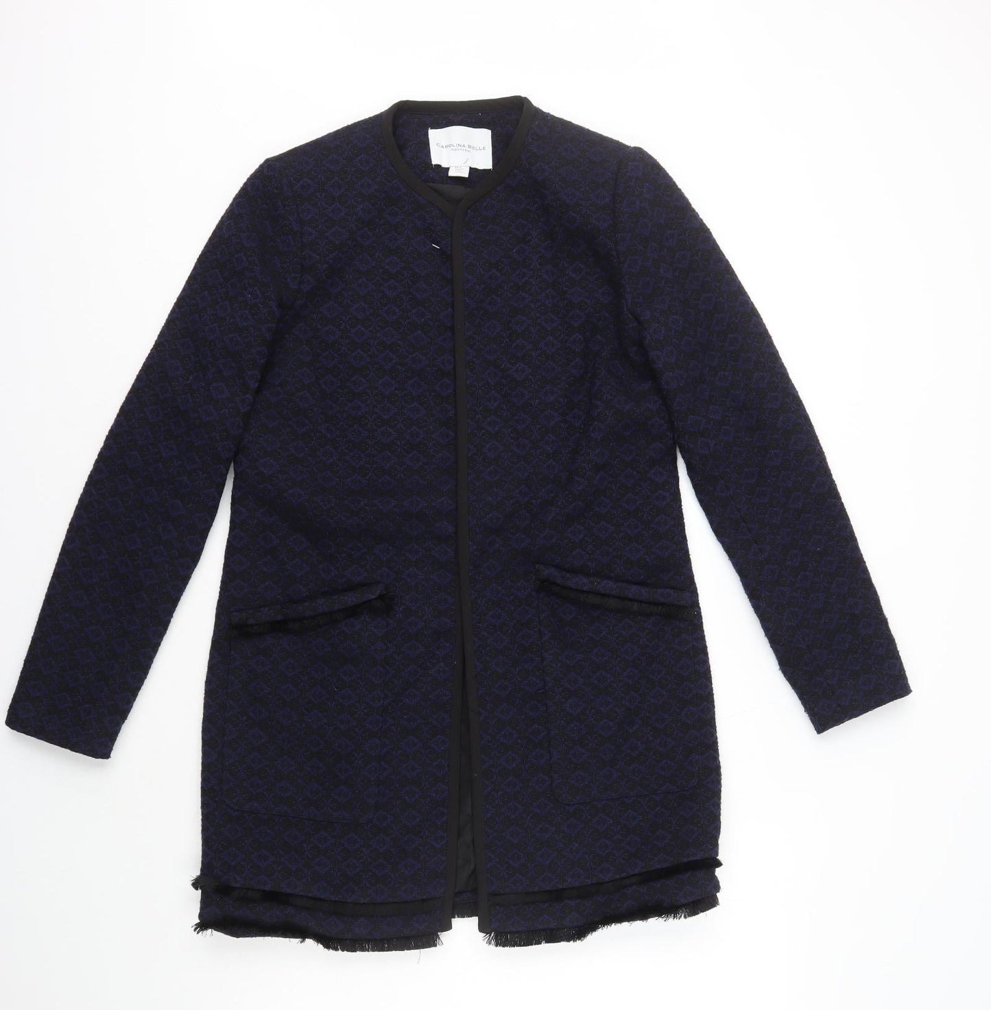 Carolina Belle Womens Blue Geometric Jacket Size S