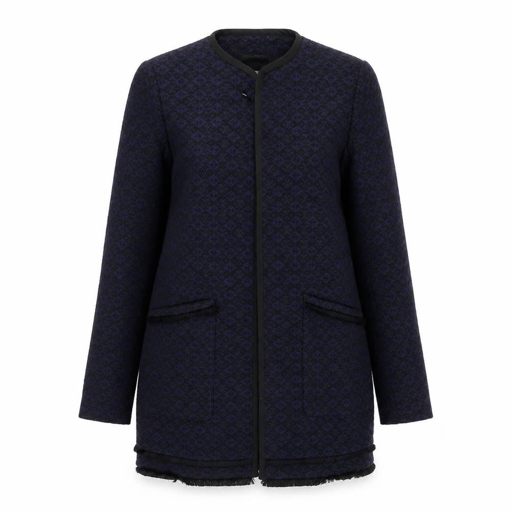Carolina Belle Womens Blue Geometric Jacket Size S