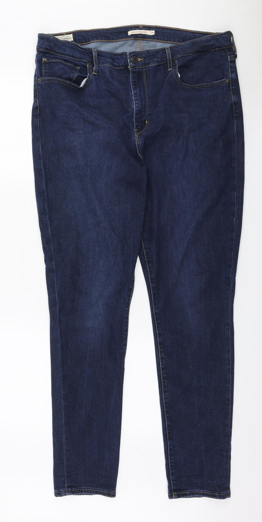 Levi's Womens Blue Cotton Skinny Jeans Size 34 in L31 in Regular Zip