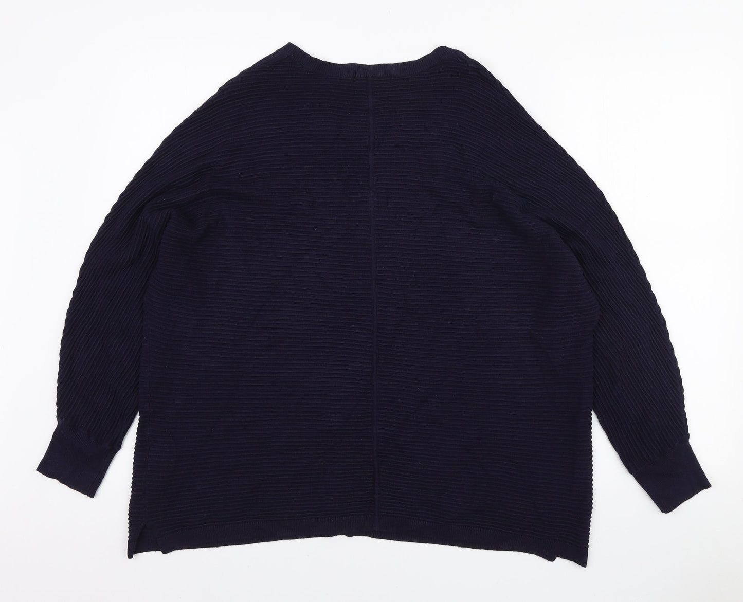 F&F Womens Blue Round Neck Viscose Pullover Jumper Size 14