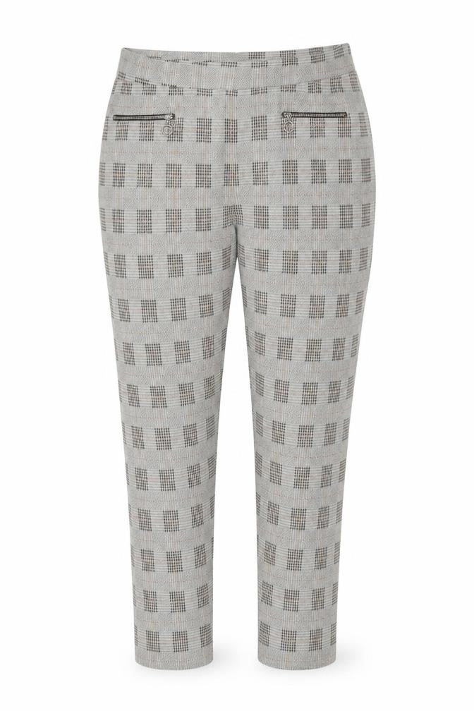 Select Womens Brown Plaid Polyester Trousers Size L L27 in Regular