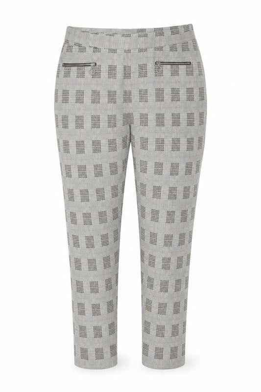 Select Womens Brown Plaid Polyester Trousers Size L L27 in Regular