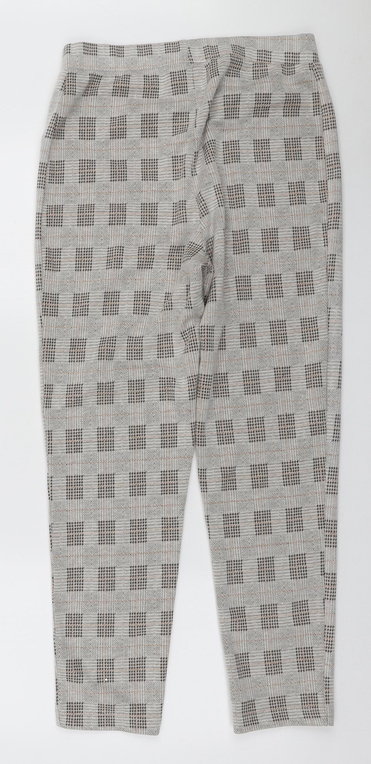 Select Womens Brown Plaid Polyester Trousers Size L L27 in Regular