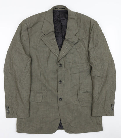 Principles Mens Green Check Wool Jacket Blazer Size 40