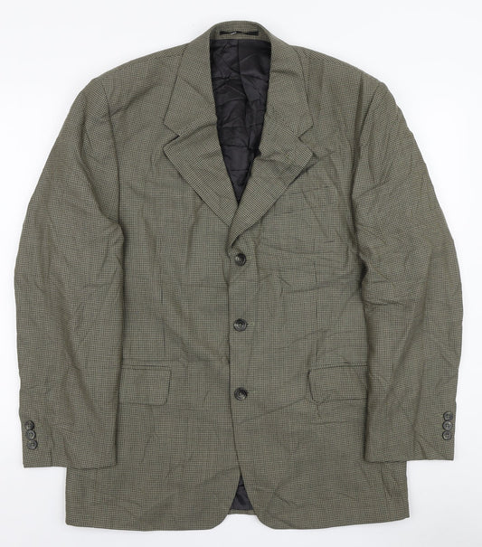 Principles Mens Green Check Wool Jacket Blazer Size 40