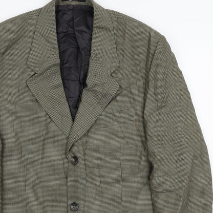 Principles Mens Green Check Wool Jacket Blazer Size 40