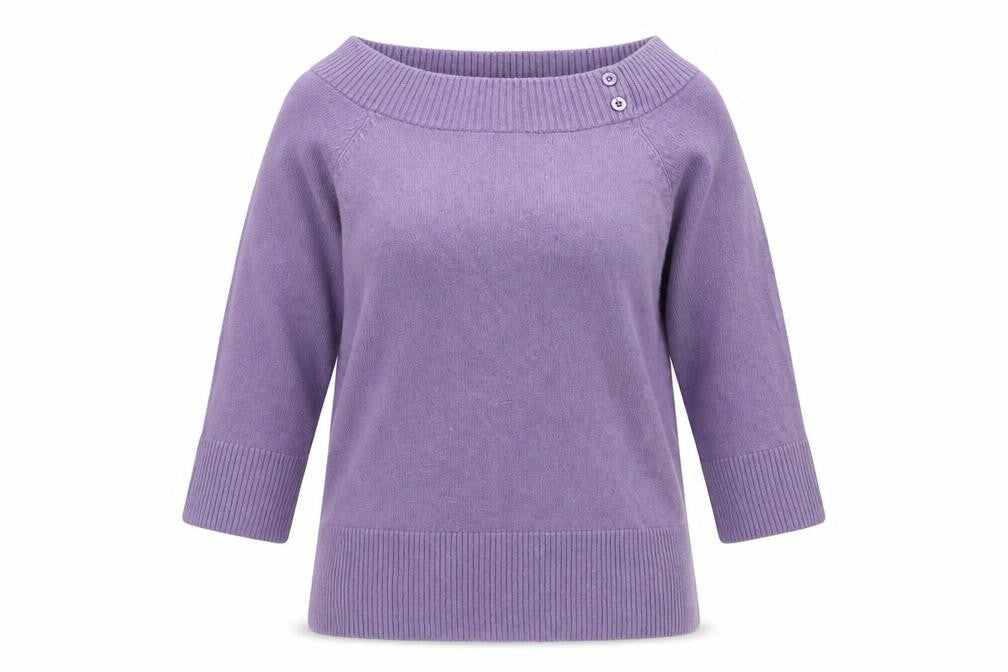 Editions Womens Purple Boat Neck Acrylic Pullover Jumper Size 12